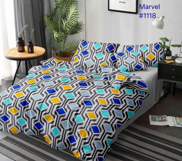 wsoko 300tc Soft Cotton Bedsheet for Double Bed, Size 90x100 inches with 2 Large Size Pillow Covers
