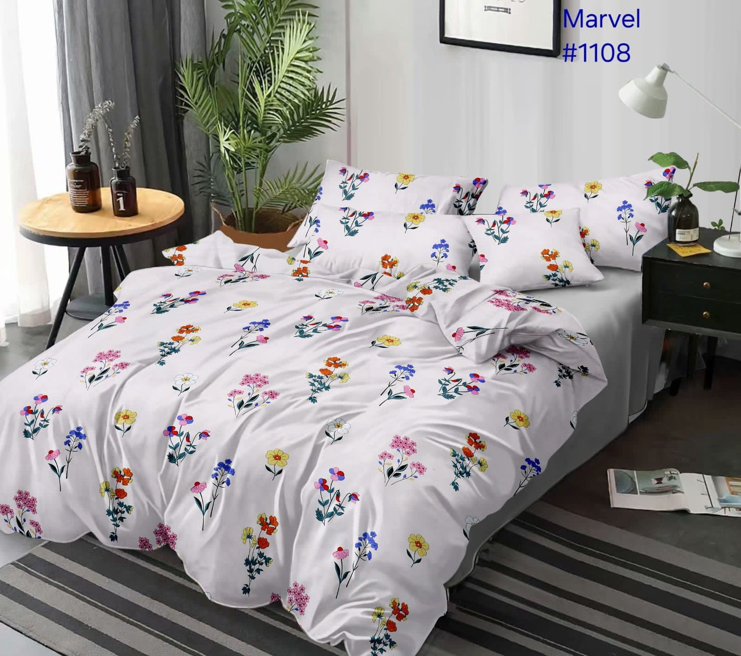 wsoko 300tc Soft Cotton Bedsheet for Double Bed, Size 90x100 inches with 2 Large Size Pillow Covers
