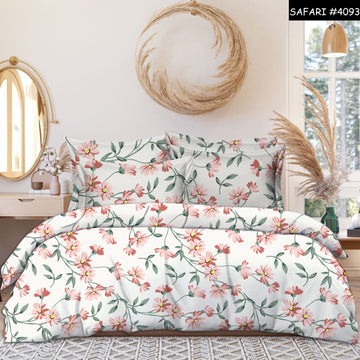 WSOKO 200TC Collection Queen Size Double Bed Sheet with 2 Pillow Covers - Bedsheet for Double Bed 90x100 inches / 230 x 245 cms (Double Queen 90x100, Pastel Green Floral)