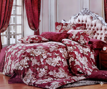 WSOKO COTTON Rose Fitted Premium King Size Bedsheet (108" x 108") 400 TC