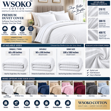 Premium Duvet Covers for Hotels, Hospitals &amp; Home | WSOKO COTTON