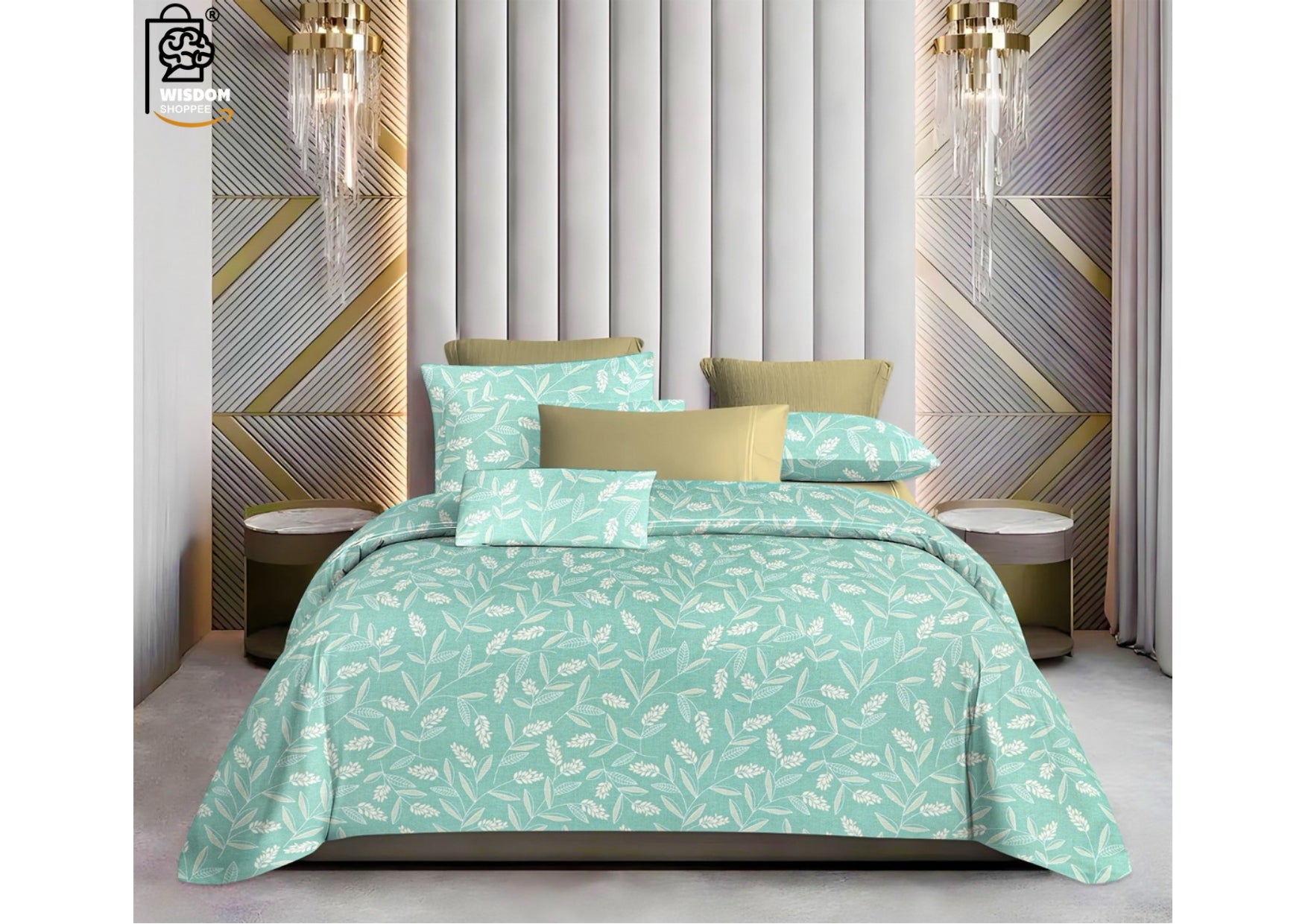 W-SOKO Cotton 400TC Bedsheet King Size 100% Pure Cotton Bed Sheet with 2 Pillow Covers, Super Soft Cozy Bedsheets Set,108x108