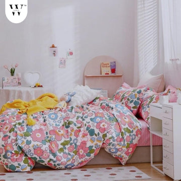 WSOKO 100% Cotton 400 TC Premium Super King Size Bedsheet for Double Bed (108 x 108 Inch) with 2 Pillow Covers Set (17 x 27 Inch) Designer Printed Bedsheet