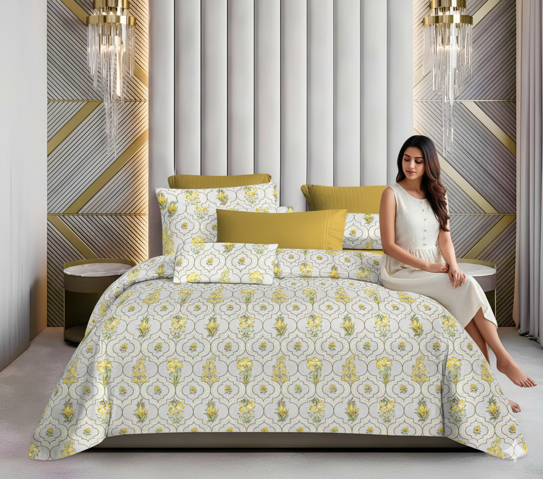 🛏️ WSOKO 500 TC King Size Bedsheet – 100% 🌿 Pure Cotton, 108x108 Inches, 🌸 Floral Print Bedding Set with 2 💤 Pillow Covers | Soft, Breathable & Cozy Flat Sheet – Exotic Wings (Multicolor)