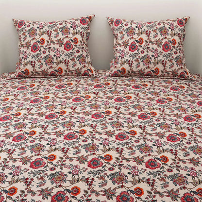 WSOKO Cotton 3 Piece Bed Sheet (1 Flat Sheet & 2 Pillowcase) Hotel Luxury Bed Sheets - Extra Soft Easy Fit - Breathable & Cooling Sheets King Size  B&B (108"X108