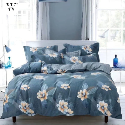 WSOKO 100% Cotton 400 TC Premium Super King Size Bedsheet for Double Bed (108 x 108 Inch) with 2 Pillow Covers Set (17 x 27 Inch) Designer Printed Bedsheet