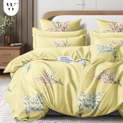 wsoko 300tc Soft Cotton Bedsheet for Double Bed, Size 90x100 inches with 2 Large Size Pillow Covers