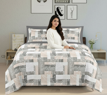 WSOKO COTTON 500TC Super Soft Premium Cotton Super King Size Bedsheet for Double Bed with 2 Pillow Covers 108x108 Inches | Breathable Printed Flat Sheet Wrinkle-Resistant, Durable