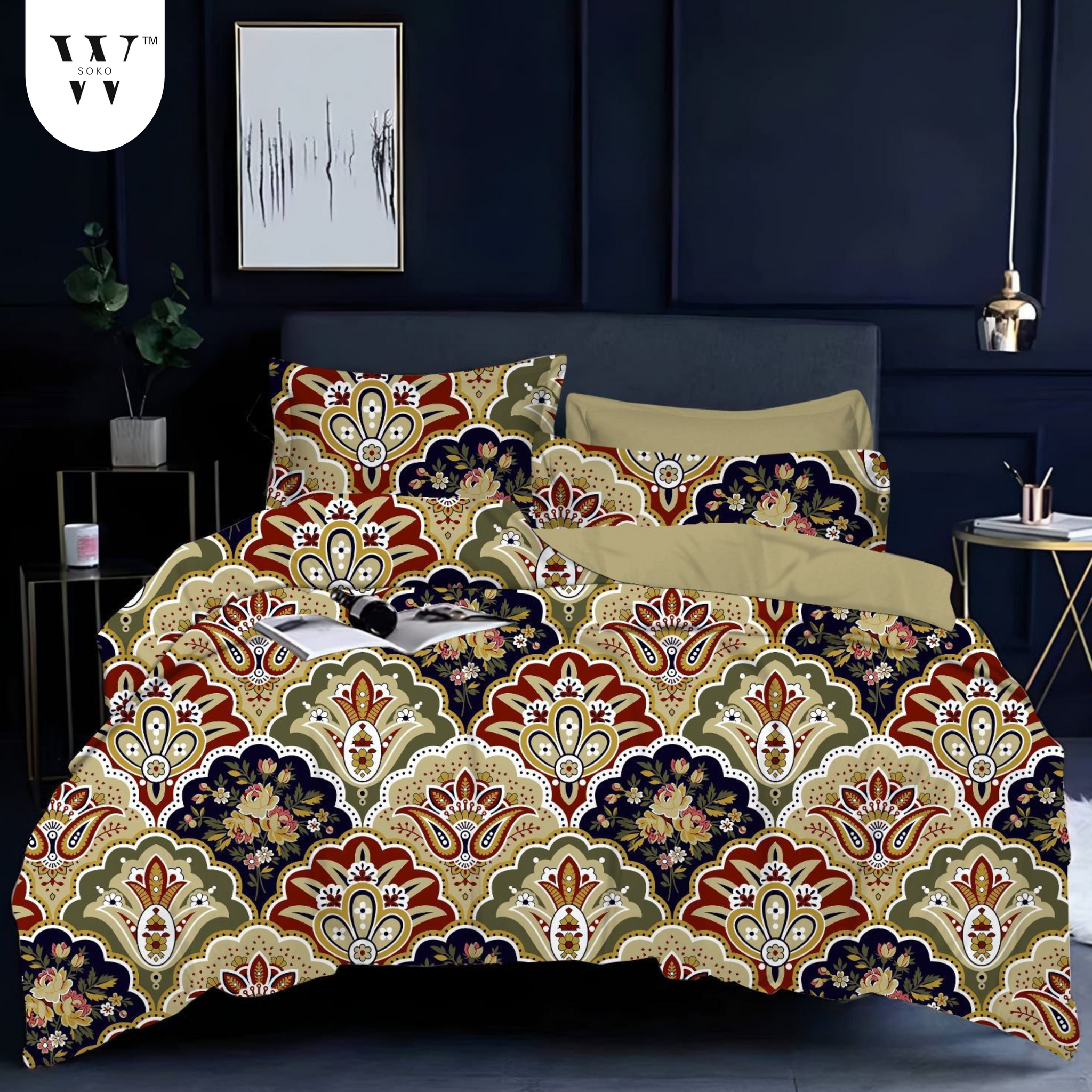 Premium Cotton Bedsheet Set TC 300 | Queen Size 90x100" | Includes 2 Pillow Covers