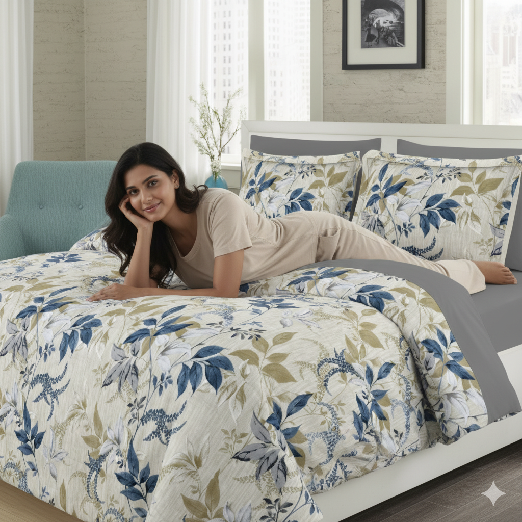 🌟 WSOKO Premium 500 TC King Size Bedsheet Set 🛏️ – 100% 🌿 Pure Cotton, 108x108 Inches | 🌸 Exotic Wings Floral Print | Includes 2 💤 Pillow Covers | Soft, Cozy & Breathable Flat Sheet (Multicolor)