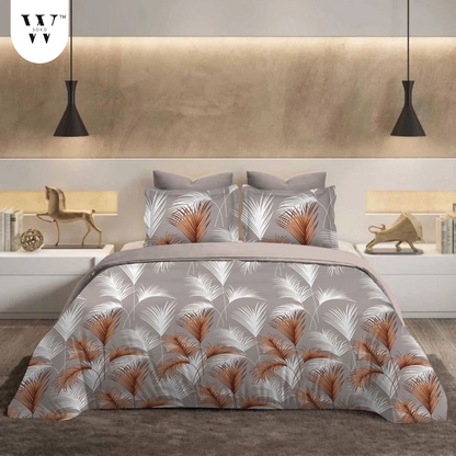WSOKO 100% Cotton 400 TC Premium Super King Size Bedsheet for Double Bed (108 x 108 Inch) with 2 Pillow Covers Set (17 x 27 Inch) Designer Printed Bedsheet