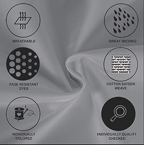 WSOKO 400TC Collection Satin Silky Super Soft Solid Color Stripes 1 Piece X-Large 108"x108" Double Bed King Size Bedsheets with 2 Pillow Covers- (Light Grey)