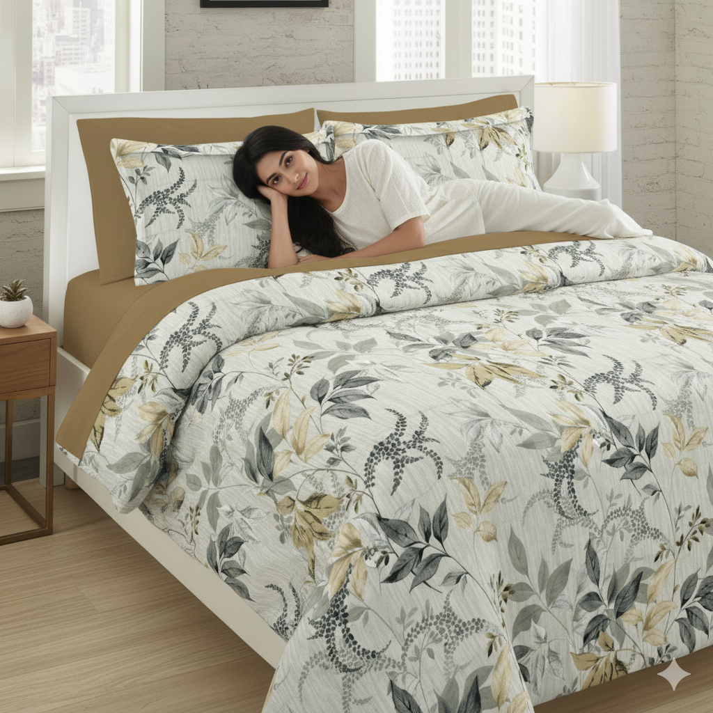 🌟 WSOKO Premium 500 TC King Size Bedsheet Set 🛏️ – 100% 🌿 Pure Cotton, 108x108 Inches | 🌸 Exotic Wings Floral Print | Includes 2 💤 Pillow Covers | Soft, Cozy & Breathable Flat Sheet (Multicolor)