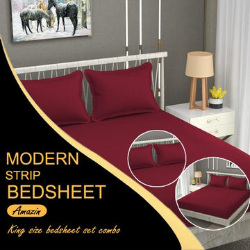 WSOKO Resistant|Soft Skin Safe|Breathable King Size Flat Bedsheets|Hotel & Home|Double Bedsheet Set With 2 Pillow Covers 400 (108X108 Inches Maroon)