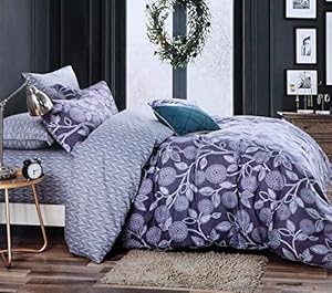 WSOKO COTTON 400TC King Premium Skin Friendly 100% Cotton Printed Flat Bedsheet for King Size Bed with 2 Pillow Cover - 300TC (108 x 108 Inches, Blue Pathway)