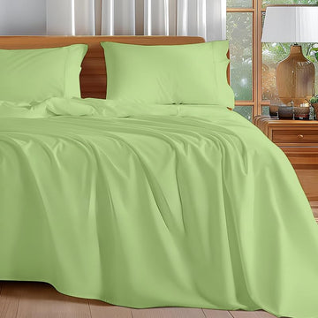 WSOKO Cotton Premium Plain King Size Bedsheet 108 × 108 Inches with 2 Pillow Covers | 100% Cotton | Hotel Quality | Ultra Soft | Breathable | Solid Color