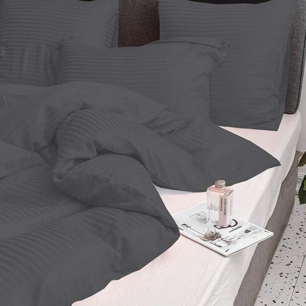 WSOKO 400 GSM Microfiber Solid Satin Striped AC Comforter | Dohar | Quit | Double Bed | Double Weaved | Washable | Hypoallergenic Skin Friendly (90x100 Inch)