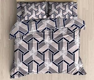 WSOKO Cotton Printed Flat Double Bedsheet with 2 Pillow Covers | 300 Tc Supersoft Double Bed | 90 * 100 Size (Pastel Beige)