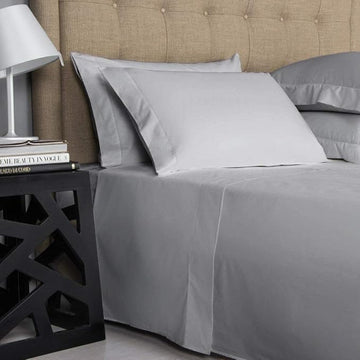 WSOKO Cotton 3 Piece Bed Sheet (1 Flat Sheet & 2 Pillowcase) Hotel Luxury Bed Sheets - Extra Soft Easy Fit - Breathable & Cooling Sheets King Size  B&B (108"X108