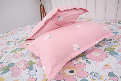 WSOKO Cotton 3 Piece Bed Sheet (1 Flat Sheet & 2 Pillowcase) Hotel Luxury Bed Sheets - Extra Soft Easy Fit - Breathable & Cooling Sheets King Size  B&B (108"X108