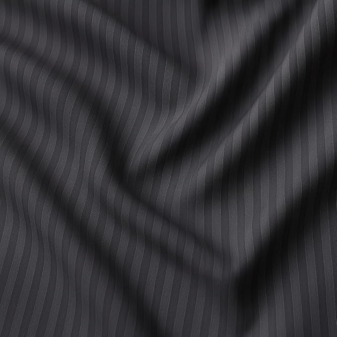 100% Cotton Satin Stripes Double Bed Sheet - Premium Hotel Bedsheet and Pillow Covers Set for Hotels, Guest House & B&B (White,90x100 inch)