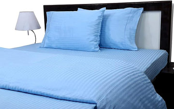 WSOKO 400TC Cotton 3 Piece Bed Sheet (1 Flat Sheet & 2 Pillowcase) Hotel Luxury Bed Sheets - Extra Soft Easy Fit - Breathable & Cooling Sheets King Size  B&B (108"X108