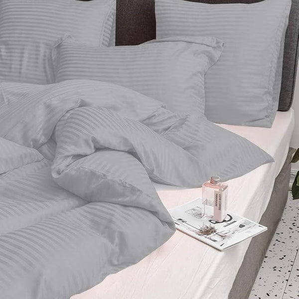 WSOKO COTTON 400 GSM Microfiber Solid Satin Striped AC Comforter | Dohar | Quit | Double Bed | Double Weaved | Washable | Hypoallergenic Skin Friendly (90x100 Inch)