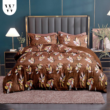 WSOKO  Décor Cotton Double Size Bedsheet with 2 Pillow Cover Size: 90 X 100  bedsheet for Double Bed, Cotton Double bedsheet, Suitable for Bedroom, Gift Set