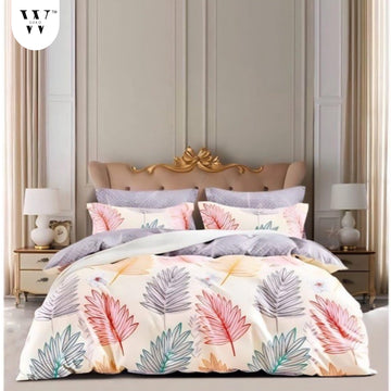 WSOKO 100% Cotton 400 TC Premium Super King Size Bedsheet for Double Bed (108 x 108 Inch) with 2 Pillow Covers Set (17 x 27 Inch) Designer Printed Bedsheet