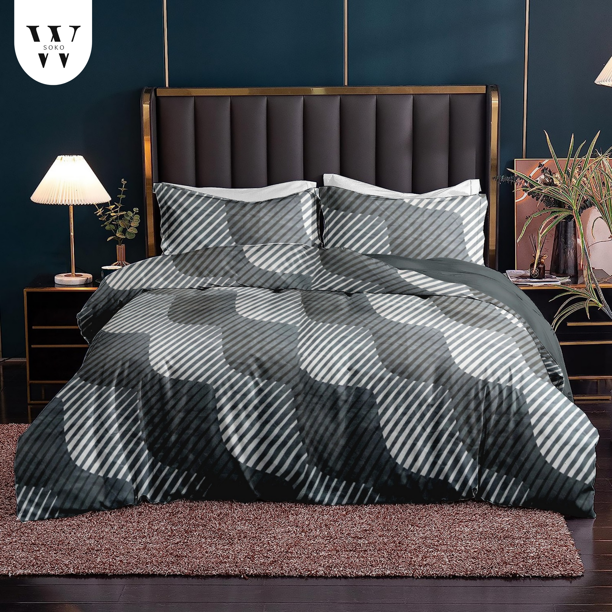 WSOKO Décor Cotton Double Size Bedsheet with 2 Pillow Cover Size: 90 X 100  bedsheet for Double Bed, Cotton Double bedsheet, Suitable for Bedroom, Gift Set