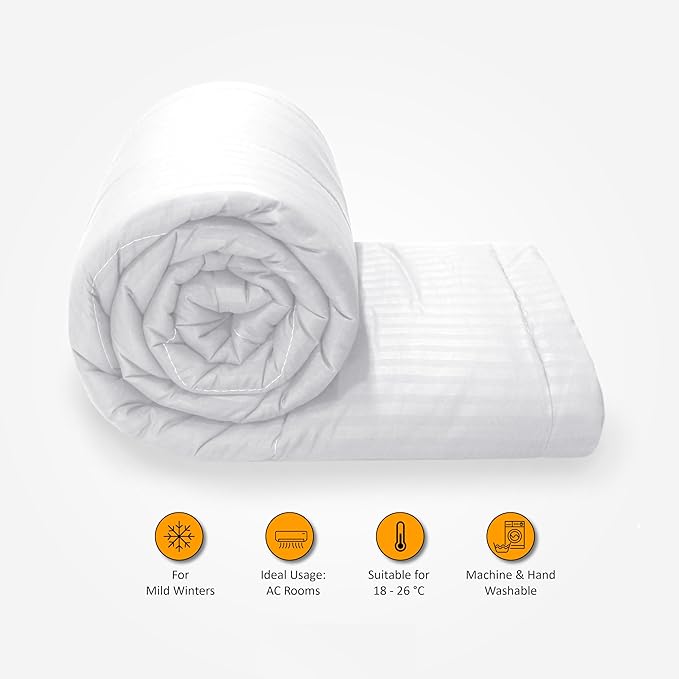 WSOKO 400 GSM AC Comforter Hotel Quality-Down Alternative Comforter (90" x 100" Inches/228cm x 254cm) - All Season |AC Comforter/Blanket/Quilt/Rajai Double WISDOMSHOPEE