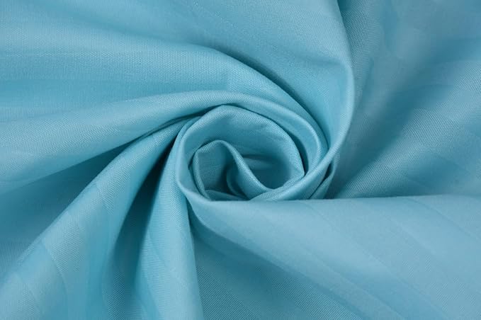 WSOKO COTTON  300TC Bedsheet for Double Bed with 2 Pillow Covers, Elastic Fitted Queen Size Bedsheets Double Beds Cotton Bedding Set, Striped Bedsheets for Queen Beds, 90 x 100