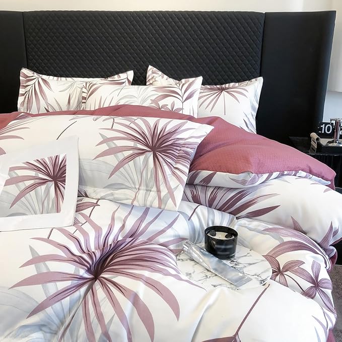 WSOKO 400TC Soft Cotton Super King Size XXL Printed Flat Double Bedsheet, 108 X 108 Inches with 2 Pillow Cover Without Joint II 400 TC, 9 Feet, 108" x 108" Inches (Super King, Abstract Mist)