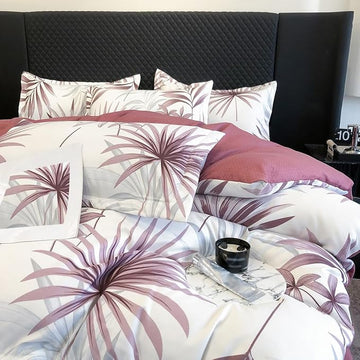 WSOKO 400TC Soft Cotton Super King Size XXL Printed Flat Double Bedsheet, 108 X 108 Inches with 2 Pillow Cover Without Joint II 400 TC, 9 Feet, 108" x 108" Inches (Super King, Abstract Mist)