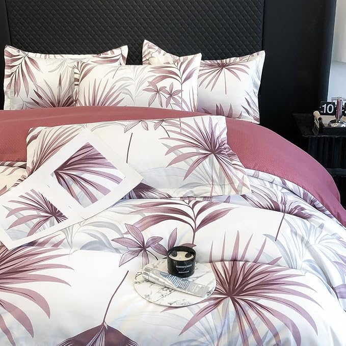 WSOKO 400TC Soft Cotton Super King Size XXL Printed Flat Double Bedsheet, 108 X 108 Inches with 2 Pillow Cover Without Joint II 400 TC, 9 Feet, 108" x 108" Inches (Super King, Abstract Mist)