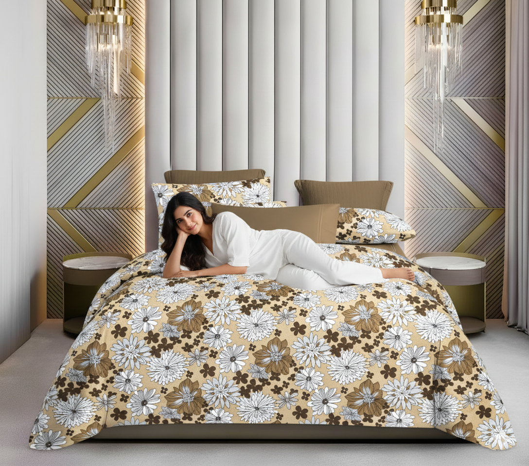 🌟 WSOKO Premium 500 TC King Size Bedsheet Set 🛏️ – 100% 🌿 Pure Cotton, 108x108 Inches | 🌸 Exotic Wings Floral Print | Includes 2 💤 Pillow Covers | Soft, Cozy & Breathable Flat Sheet (Multicolor)