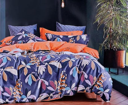 WSOKO COTTON Bedsheet Super King Size Bedsheet 9 Feet 108x108 Inch with 2 Large Size Pillow Covers, Designer Stitching On Pillow Covers