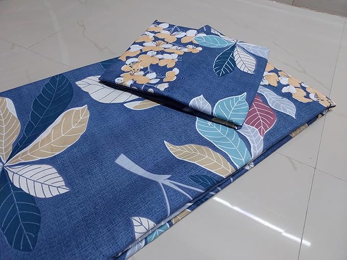 WSOKO 400TC Soft Cotton Super King Size Bedsheet for Double Bed, King Size 108 Inches X 108 Inches, 9 Feet, 275 X 275 cm with 2 Large Size Pillow Covers Without Joint -