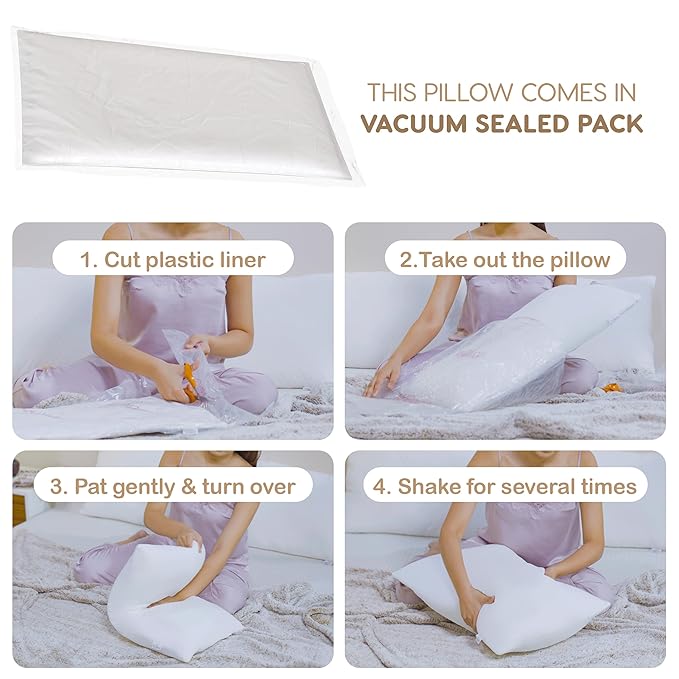 WSOKO Premium Pillow Set of 2 | 17×28 Inch | Hypoallergenic Microfiber Pillow | Soft & Comfortable