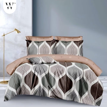 WSOKO 100% Cotton 400 TC Premium Super King Size Bedsheet for Double Bed (108 x 108 Inch) with 2 Pillow Covers Set (17 x 27 Inch) Designer Printed Bedsheet