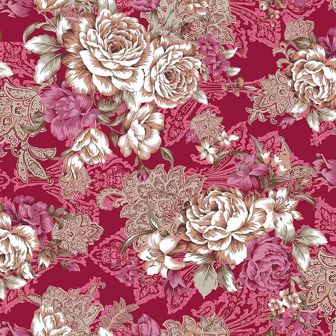 WSOKO COTTON 500TC Bedsheet King Size 100% Pure Cotton Bed Sheet with 2 Pillow Covers, 500TC 108x108 Inches Floral Bedding Set, Soft Breathable Cozy Flat Sheet, Exotic Wings, Multicolor