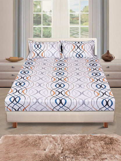 WSOKO Microfiber Satin Striped Bedsheet 400TC | Double Bedsheets for Double Size Bed | Solid Color Bed Sheets Flat Sheets Size (90x100) inch + 2 Pillow Cover (28x18) inch