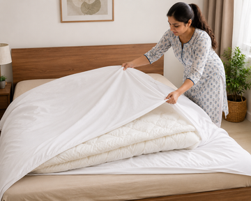 WSOKO King Size Premium Cotton Duvet Cover | White | 108 x 90 Inch