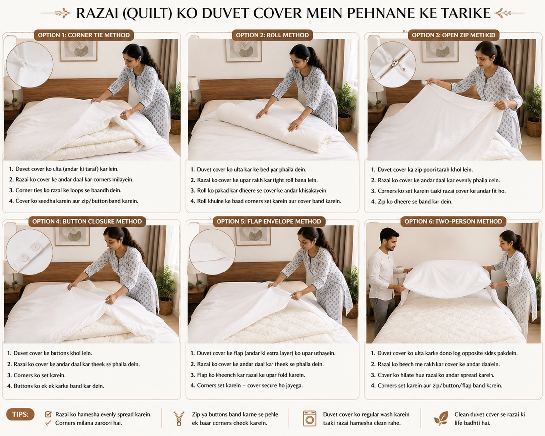 WSOKO King Size Premium Cotton Duvet Cover | White | 108 x 90 Inch
