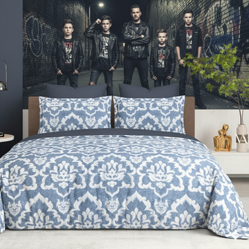 WSOKO COTTON | 100% Cotton 300 TC Premium Super King Size Bedsheet for Double Bed (108 x 108 Inch) with 2 Pillow Covers Set (17 x 27 Inch) Hand Block Printed Bedsheet Set - Green/White