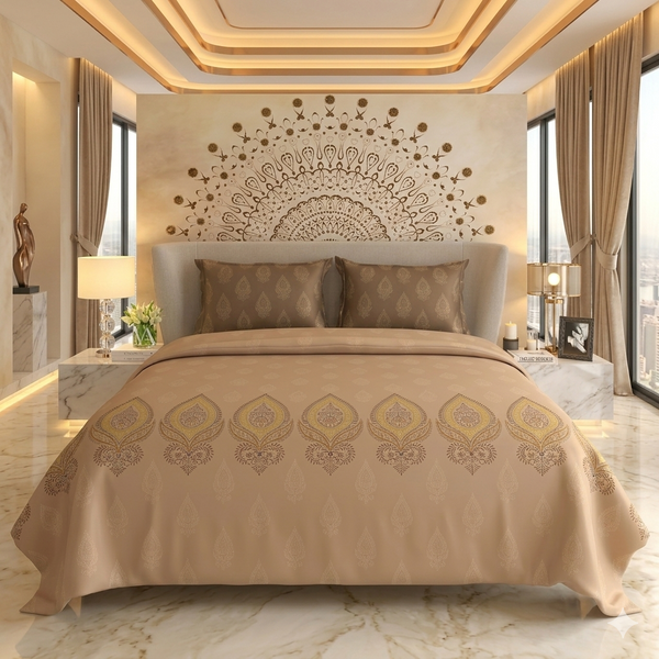 wsoko100% Cotton super king,Bedsheet with 2 Pillow (Size 108 x 108 inch) | 500tc