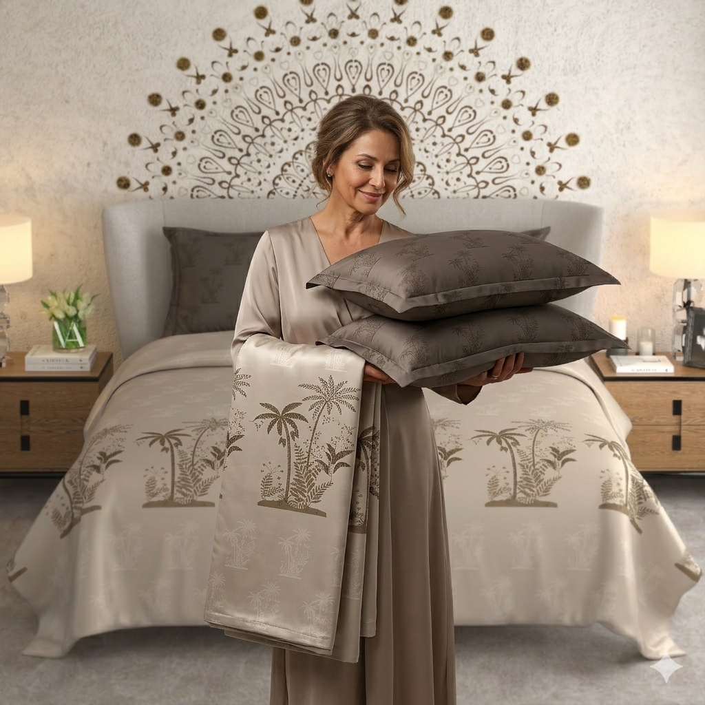 WSOKO Premium Cotton Super King Size Bedsheet | Elegant Daisy Print 400tc