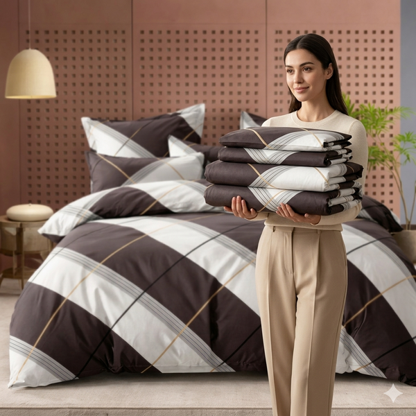 wsoko 400tc Bedsheet 108x108 Super King, 100% Pure Cotton Bed Sheet with 2 Pillow