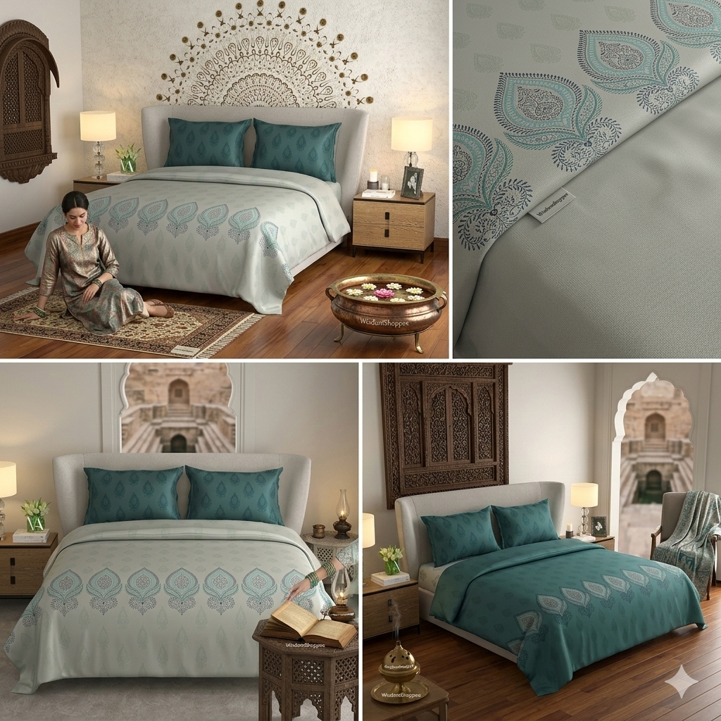 wsoko100% pure Cotton500tc,super,king size Bedsheet with 2 Pillow (Size 108 x 108 inch)