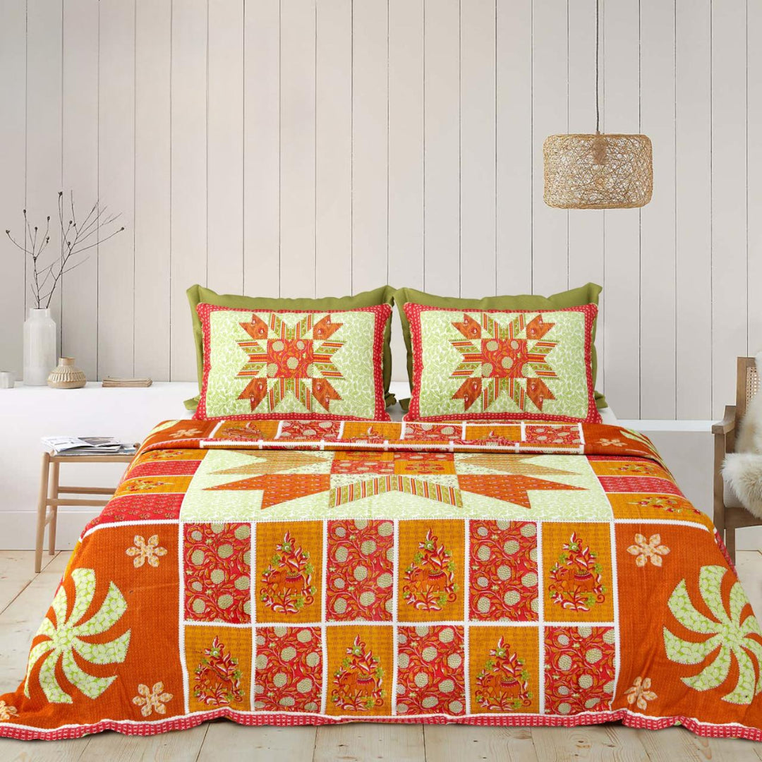 WSOKO  Jaipur Premium Cotton King SIze 100% Pure Cotton 400TC with 2 Pillow Covers Light Mauve Super King Super Soft, Cozy, Bed Sheet, Bedsheets Set, 108X108 Inches, 9Ftx9Ft